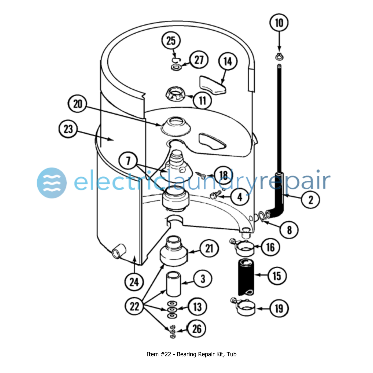 Maytag 62040130 Bearing Repair Kit, Tub Washer Replacement Part
